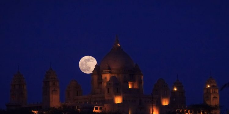 Supermoon at Umaid Bhavan Palace