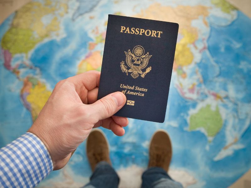Man holding a passport