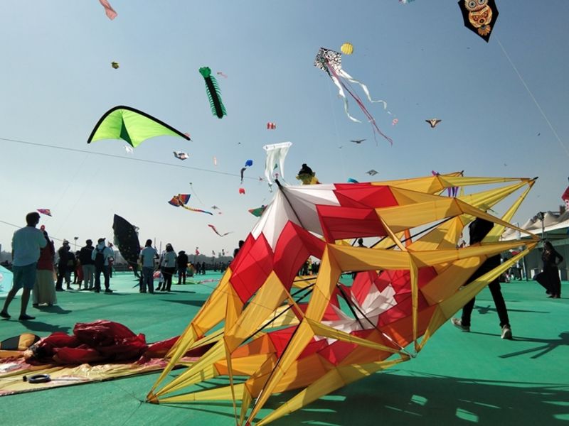 Kites at the festival of Makar Sakranti.