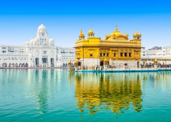 The morning view of Golden Temple in Amritsar