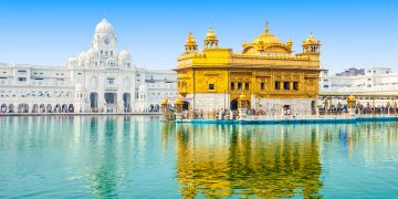 The morning view of Golden Temple in Amritsar